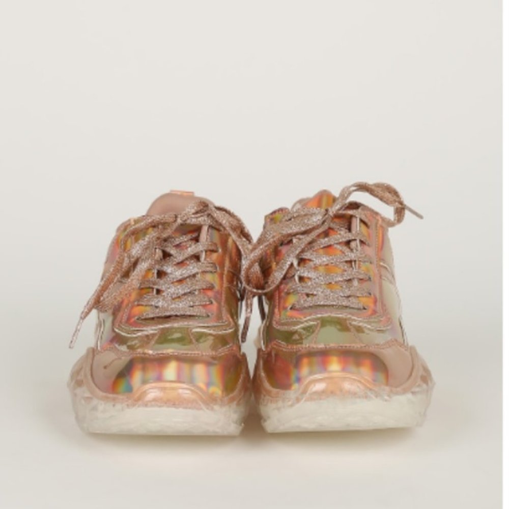 Rose Gold Holographic Fashion Sneakers - Picture 3 of 8